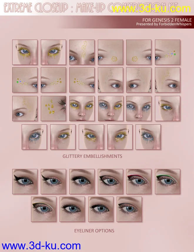 Extreme Closeup - Makeup for Genesis 2 Female(s)模型的图片17