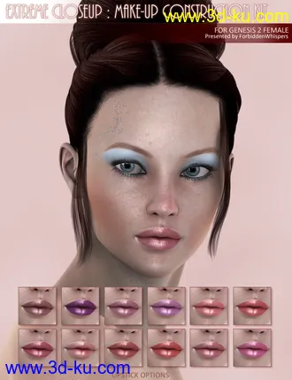 3D打印模型Extreme Closeup - Makeup for Genesis 2 Female(s)的图片