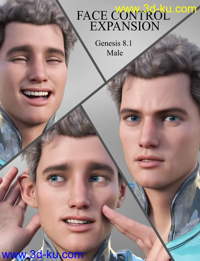 Face Control Expansion for Genesis 8.1 Male模型的图片1
