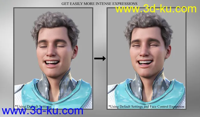 Face Control Expansion for Genesis 8.1 Male模型的图片2