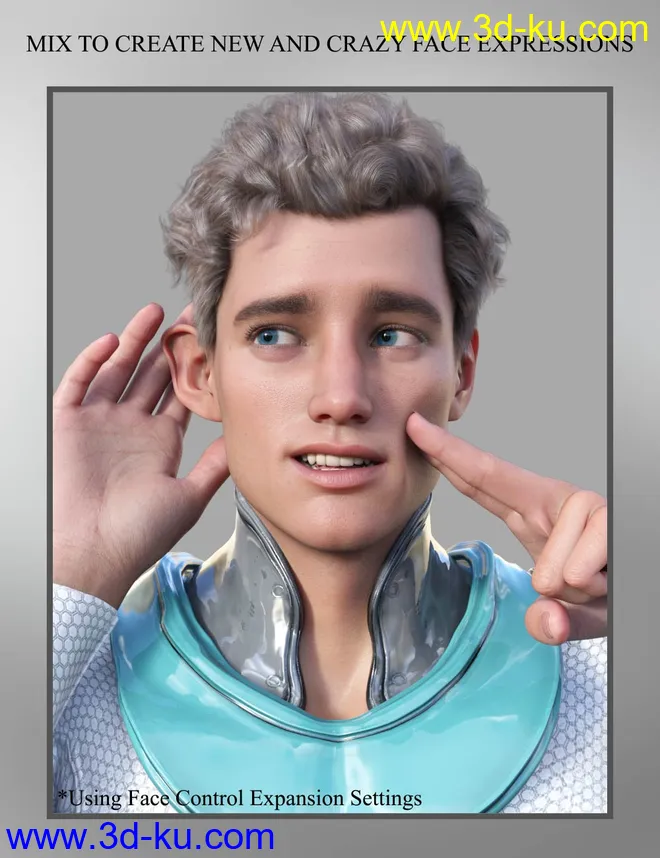 Face Control Expansion for Genesis 8.1 Male模型的图片4