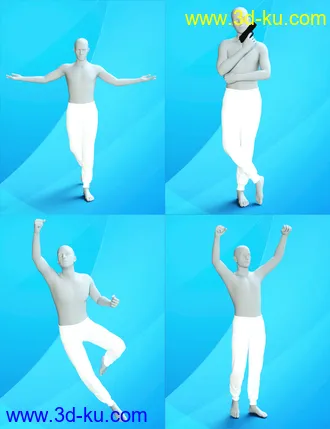3D打印模型Famous Iconic Poses for Genesis 3 and 8 Male(s)的图片