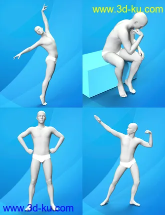 3D打印模型Famous Iconic Poses for Genesis 3 and 8 Male(s)的图片
