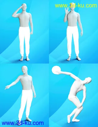 3D打印模型Famous Iconic Poses for Genesis 3 and 8 Male(s)的图片