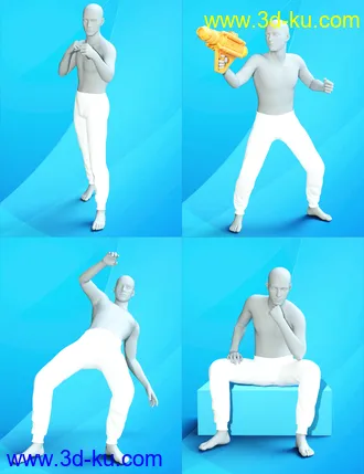 3D打印模型Famous Iconic Poses for Genesis 3 and 8 Male(s)的图片