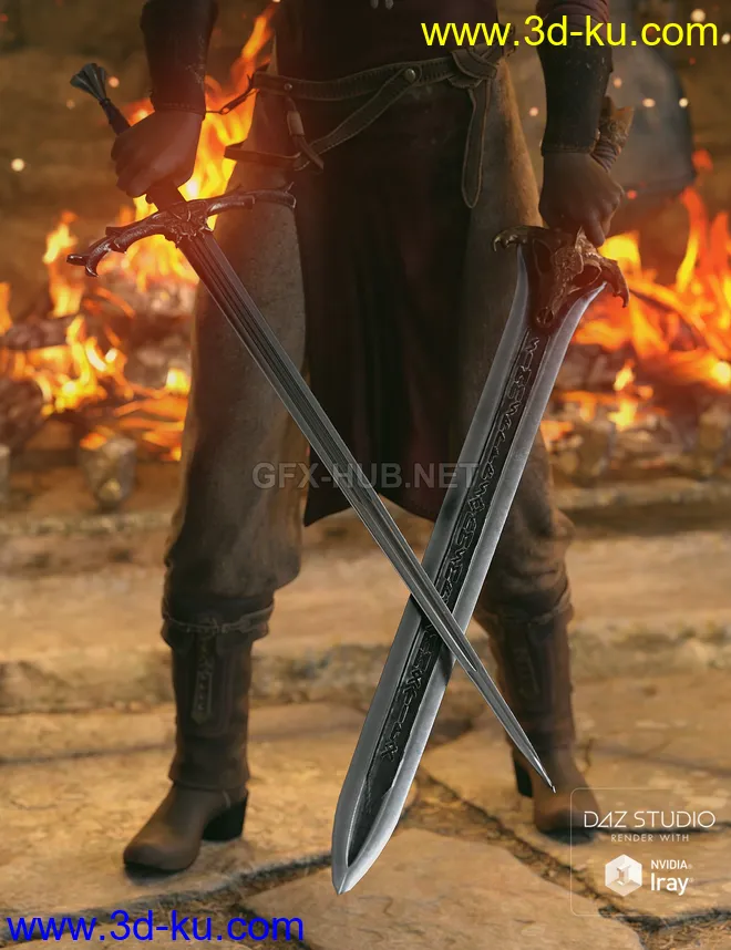 Fantasy Devourer and Excalibur Swords for Genesis 8模型的图片1