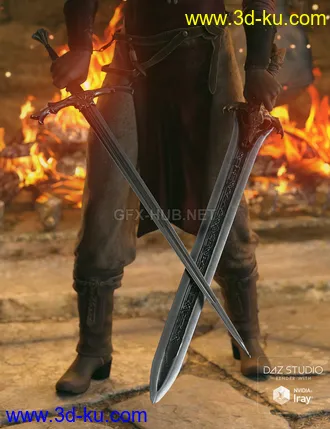 3D打印模型Fantasy Devourer and Excalibur Swords for Genesis 8的图片