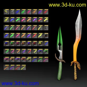 3D打印模型Fantasy Knife for Genesis 8的图片
