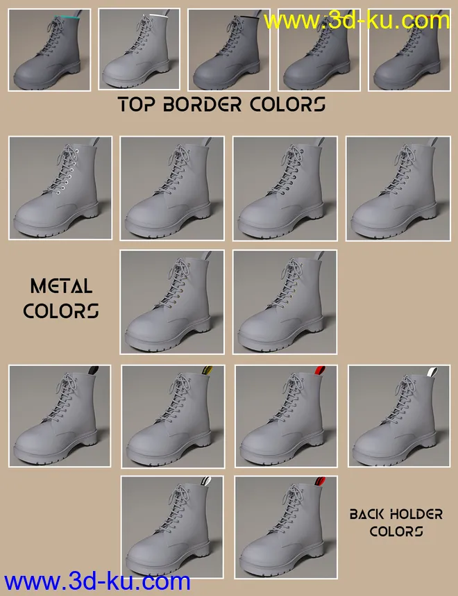 Fashion Basics - Classic Boots for Genesis 8.1 and Victoria 8.1模型的图片4