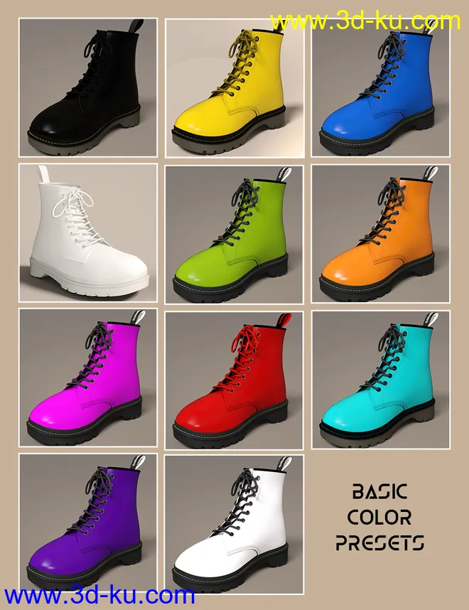 Fashion Basics - Classic Boots for Genesis 8.1 and Victoria 8.1模型的图片7