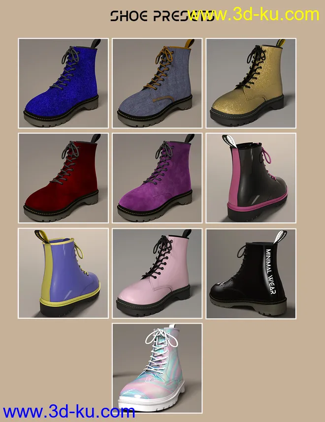 Fashion Basics - Classic Boots for Genesis 8.1 and Victoria 8.1模型的图片9