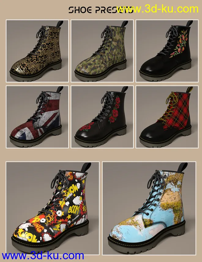 Fashion Basics - Classic Boots for Genesis 8.1 and Victoria 8.1模型的图片11