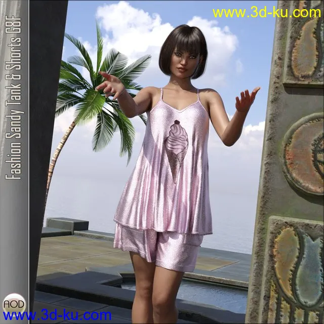 Fashion Sandy Tank &Shorts G8F模型的图片1