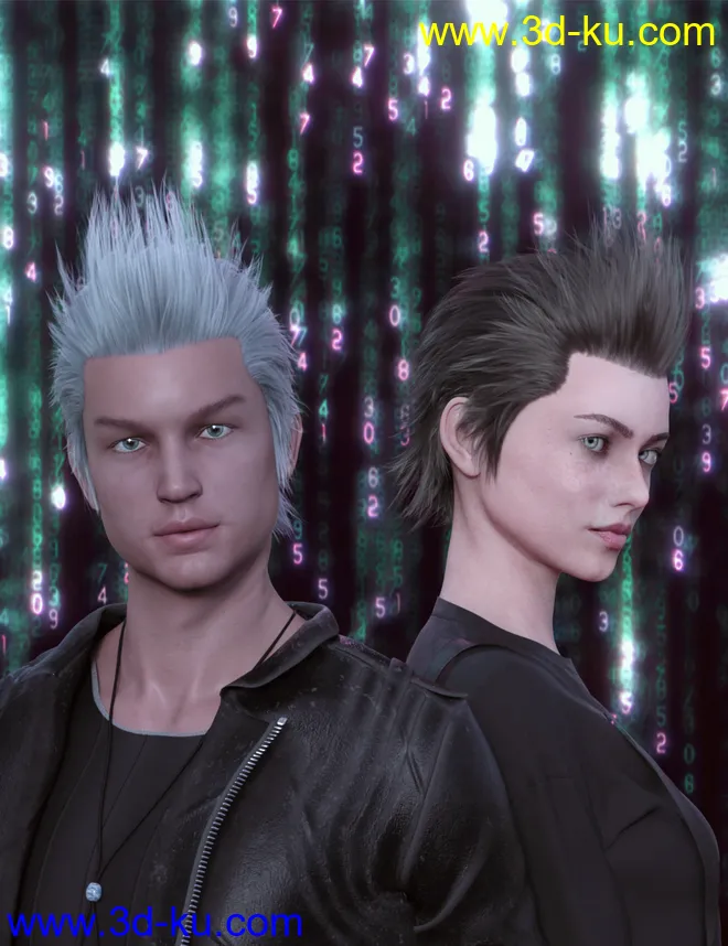 FE Short Hair Vol 3 for Genesis 8 Male and Female模型的图片1