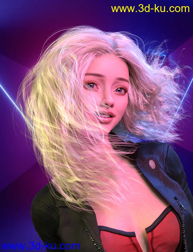 FE Young Girl Hair Vol 1 for Genesis 8 and 8.1 Females模型的图片1