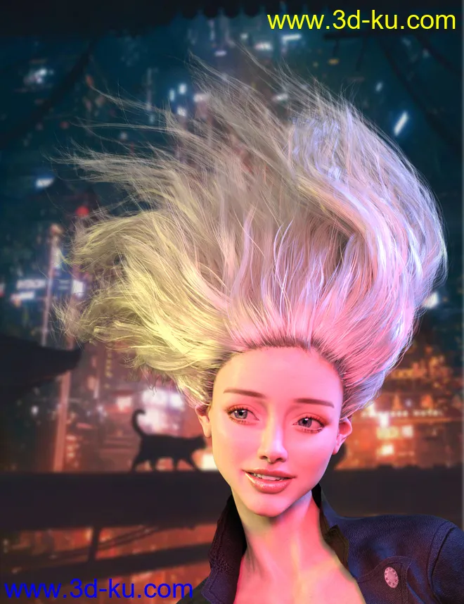FE Young Girl Hair Vol 1 for Genesis 8 and 8.1 Females模型的图片3