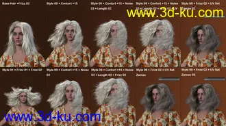 3D打印模型FE Young Girl Hair Vol 1 for Genesis 8 and 8.1 Females的图片