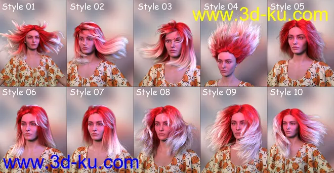 FE Young Girl Hair Vol 1 for Genesis 8 and 8.1 Females模型的图片7