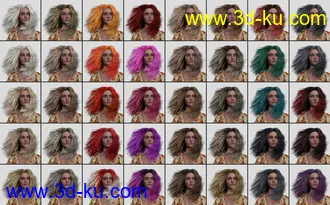 3D打印模型FE Young Girl Hair Vol 1 for Genesis 8 and 8.1 Females的图片