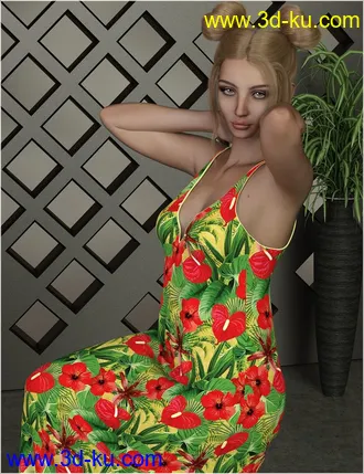 3D打印模型Feminine for dForce - Sundress for G8F的图片