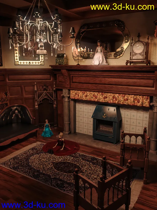 FG Gothic Sitting Room模型的图片1