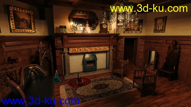 FG Gothic Sitting Room模型的图片2