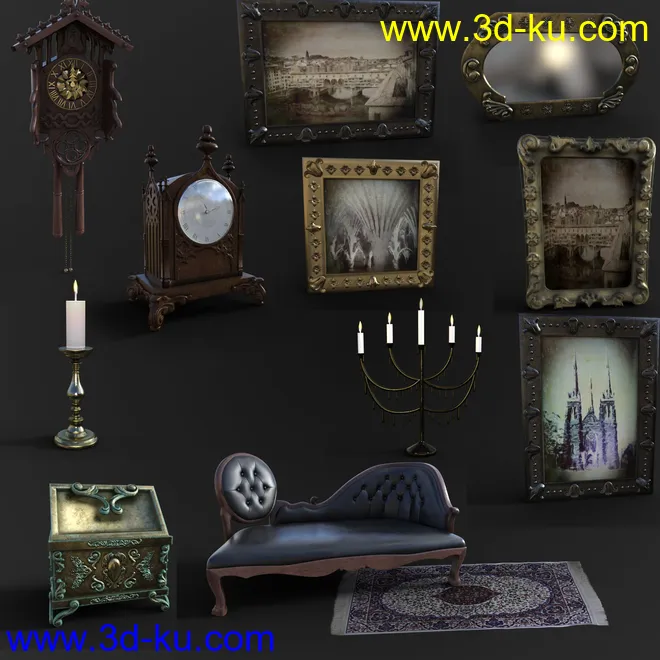 FG Gothic Sitting Room模型的图片3