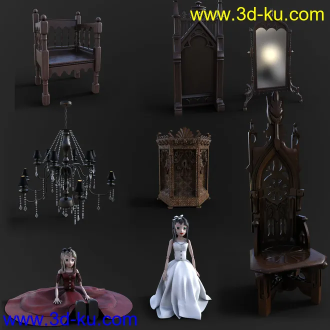 FG Gothic Sitting Room模型的图片4