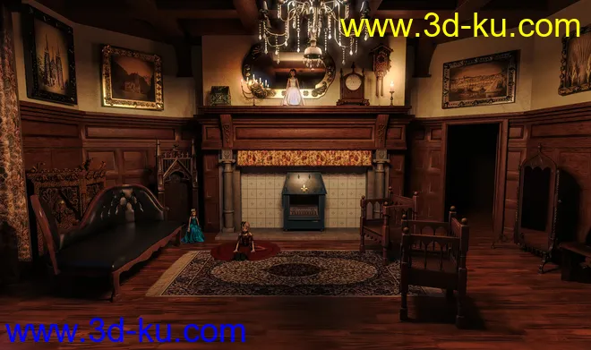 FG Gothic Sitting Room模型的图片8