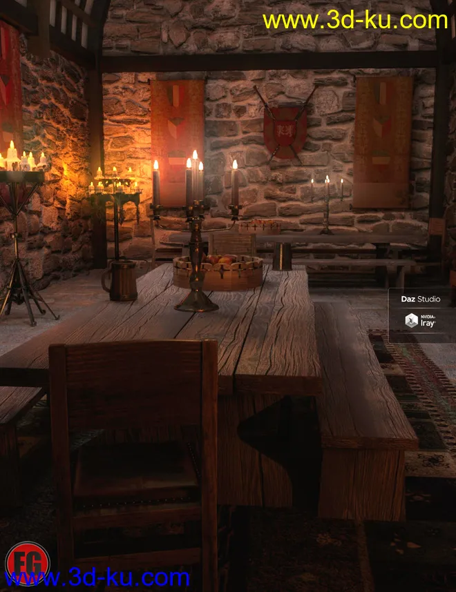 FG Medieval Dining Hall模型的图片1