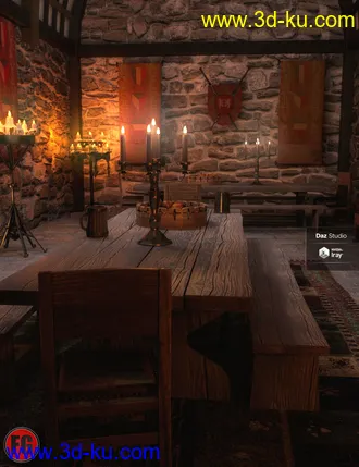 3D打印模型FG Medieval Dining Hall的图片