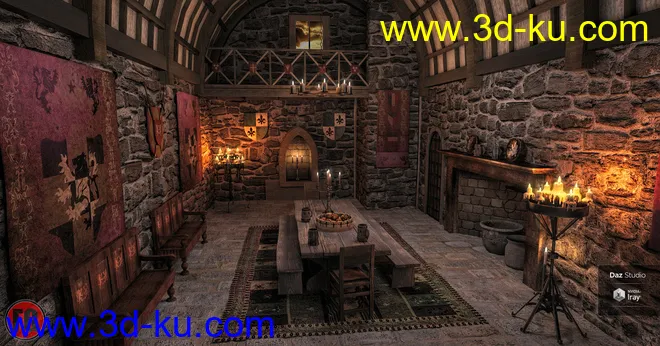 FG Medieval Dining Hall模型的图片3