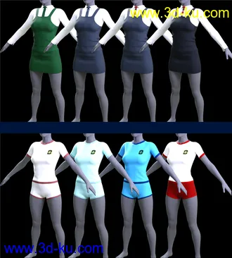 3D打印模型FG School Uniforms for Genesis 8 Female(s)的图片