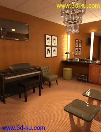 3D打印模型FG Talk Show Set and Dressing Room的图片