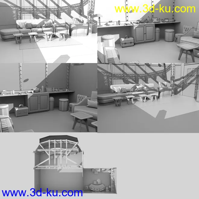 FG Talk Show Set and Dressing Room模型的图片5