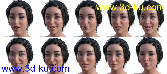 FGMS Poses and Expressions for Genesis 8 Female模型的图片6