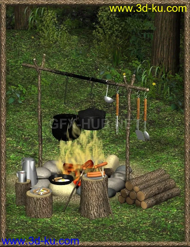 FIRE! Campfire and Cooking Set模型的图片1