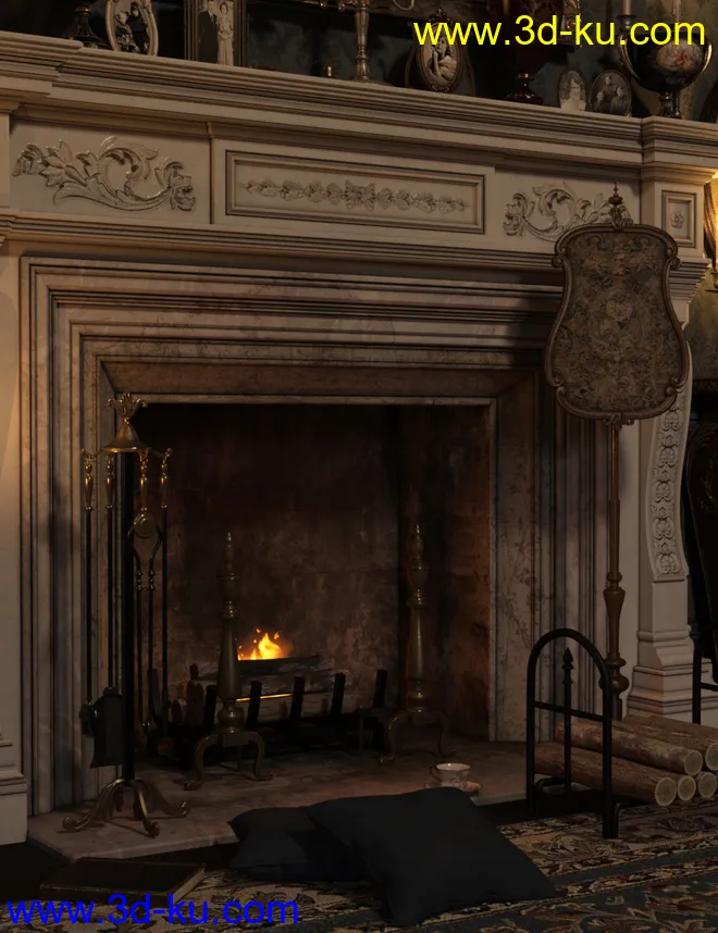 Fireplace Accessories Iray模型的图片1