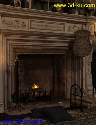 3D打印模型Fireplace Accessories Iray的图片