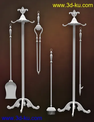 3D打印模型Fireplace Accessories Iray的图片