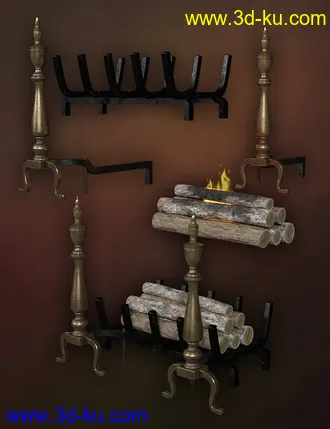 3D打印模型Fireplace Accessories Iray的图片