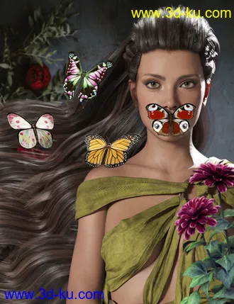 3D打印模型Flitterbye Butterfly and Poses for Genesis 8 Female的图片