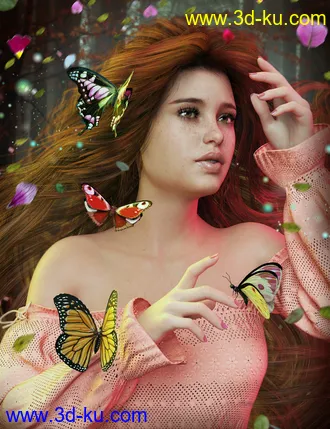 3D打印模型Flitterbye Butterfly and Poses for Genesis 8 Female的图片