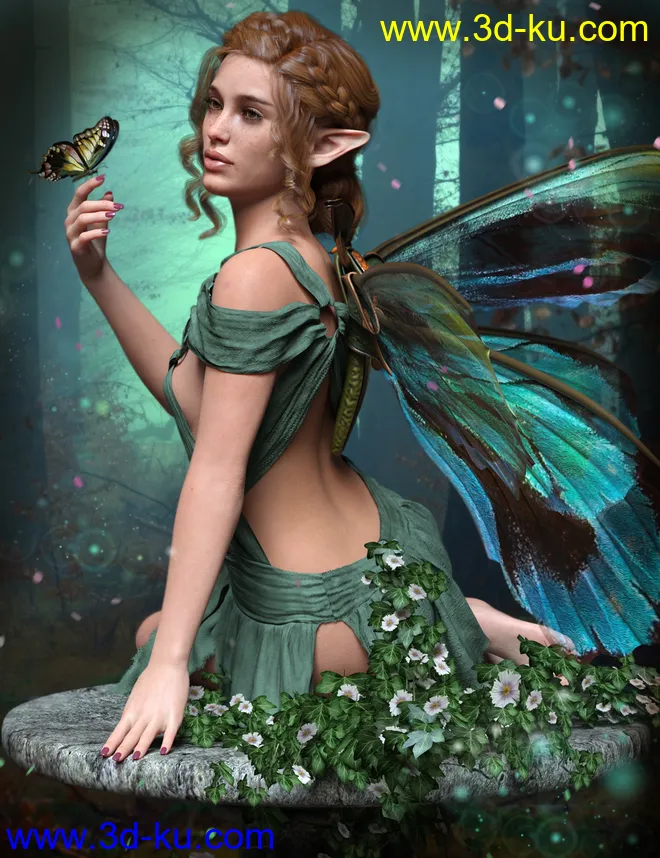 Flitterbye Butterfly and Poses for Genesis 8 Female模型的图片6