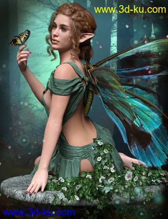 3D打印模型Flitterbye Butterfly and Poses for Genesis 8 Female的图片