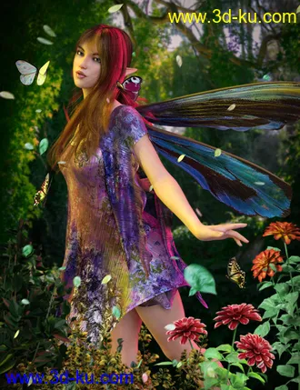 3D打印模型Flitterbye Butterfly and Poses for Genesis 8 Female的图片