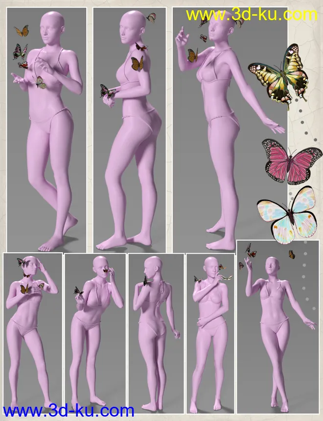 Flitterbye Butterfly and Poses for Genesis 8 Female模型的图片11