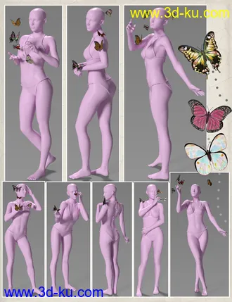 3D打印模型Flitterbye Butterfly and Poses for Genesis 8 Female的图片