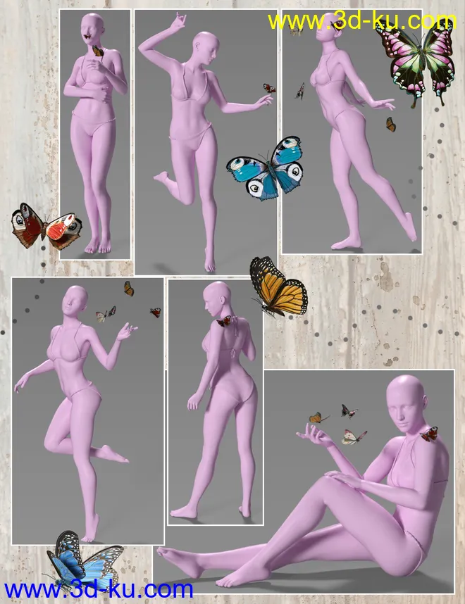 Flitterbye Butterfly and Poses for Genesis 8 Female模型的图片12