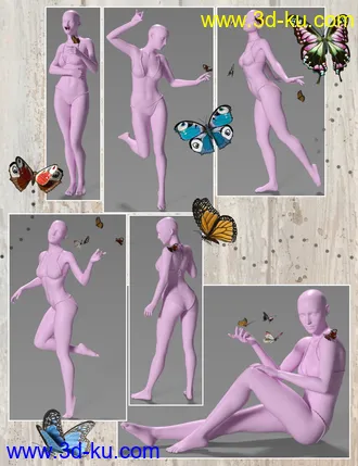 3D打印模型Flitterbye Butterfly and Poses for Genesis 8 Female的图片